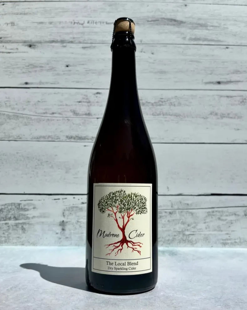 750 mL bottle of Madrone Cider - The Local Blend - Dry Sparkling Cider with cork and cage