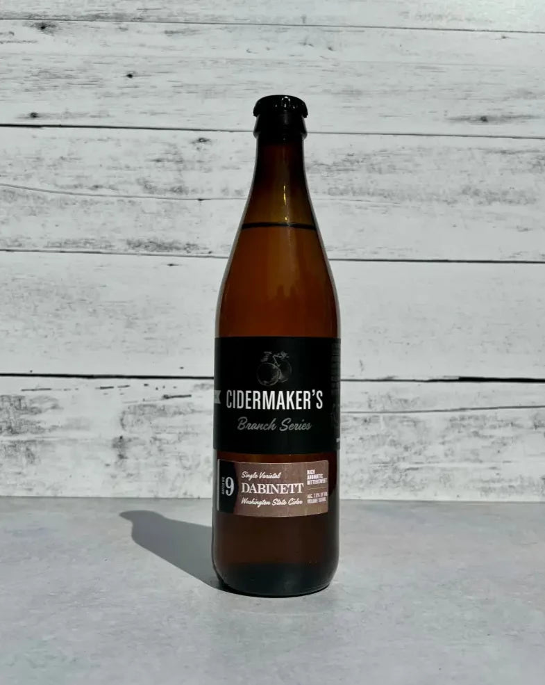500 mL bottle of Snowdrift Cider Cidermaker's Branch Series Single Varietal Dabinett Washington State Cider
